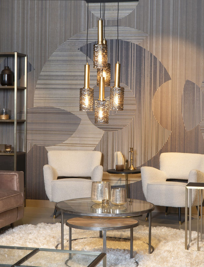 Lucide CORALIE Hanglamp 5xE27 - Mat Goud | Messing