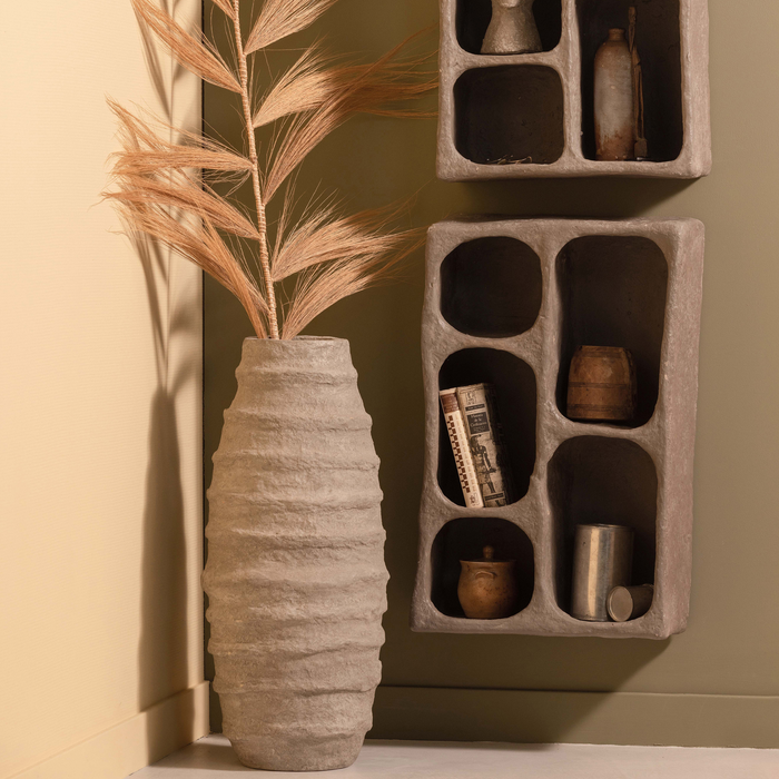 WOOOD Clay Wandkastje - Papier Mache - Grijs - 70x45x23