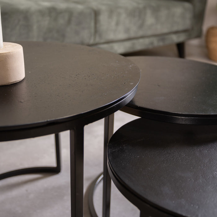 Dimehouse Industriële salontafel set van 3 Alice zwart