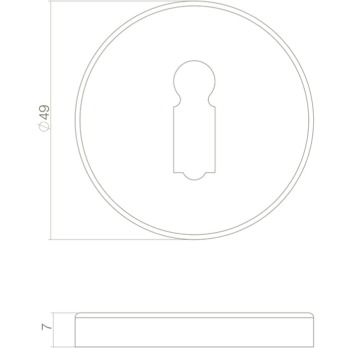 Intersteel Rozet sleutelgat rond messing getrommeld
