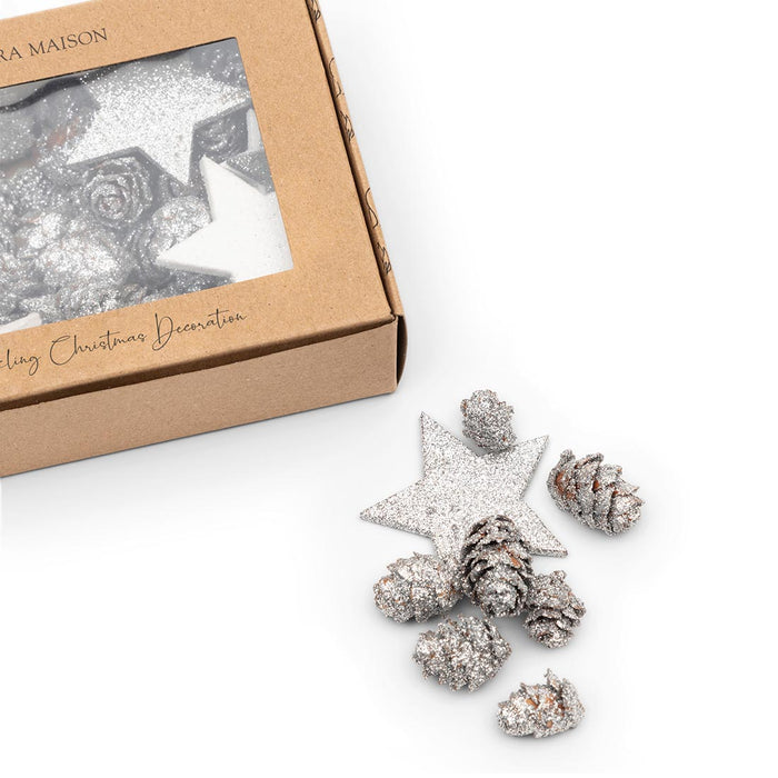 Riviera Maison Sparkling Christmas Deco silver - 14.0x10.0x4.0 cm