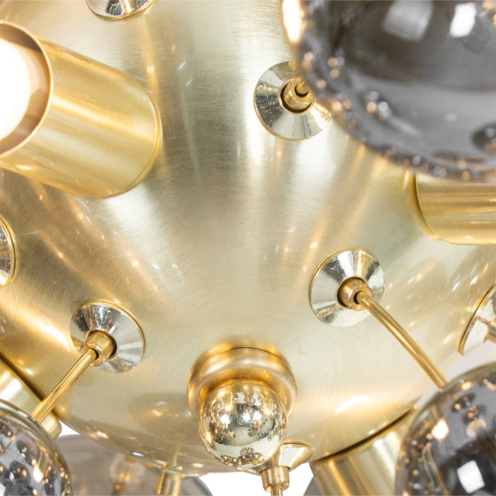 QAZQA Design plafondlamp messing met smoke glas 4-lichts - Explode