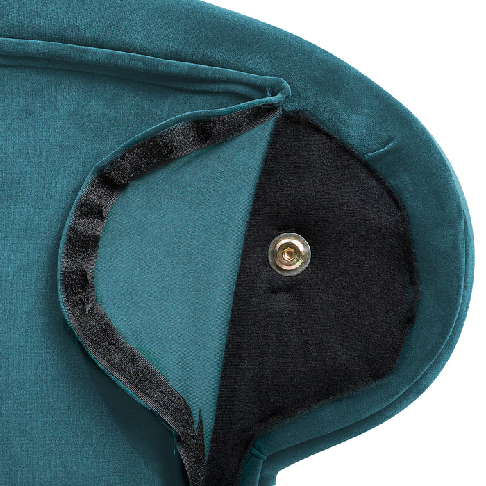 Beliani - NIMES - Chaise longue - Blauwgroen - Rechterzijde - Fluweel