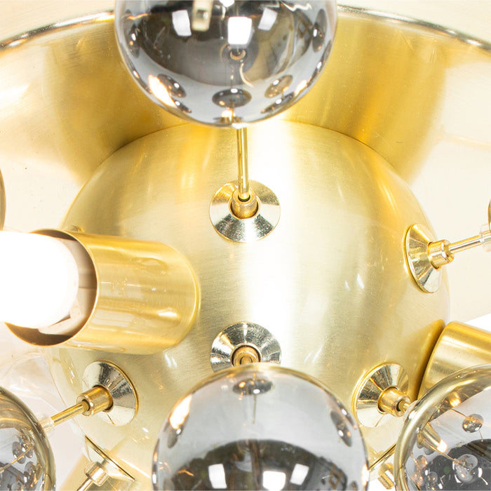 QAZQA Design plafondlamp messing met smoke glas 40 cm 4-lichts -