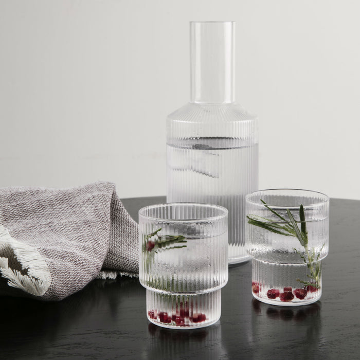 Ferm Living Ripple Drinkglazen Set van 4 - Clear