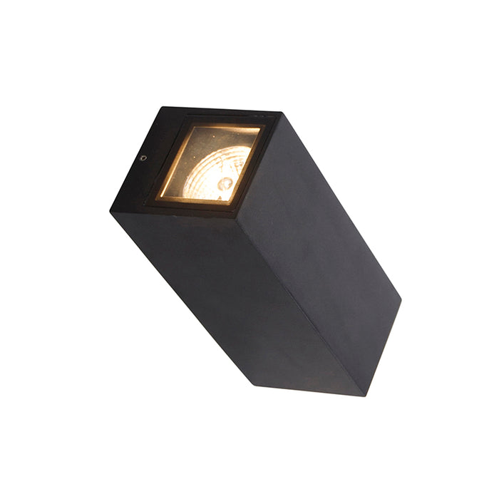 QAZQA Moderne wandlamp zwart 2-lichts AR70 IP54 - Baleno