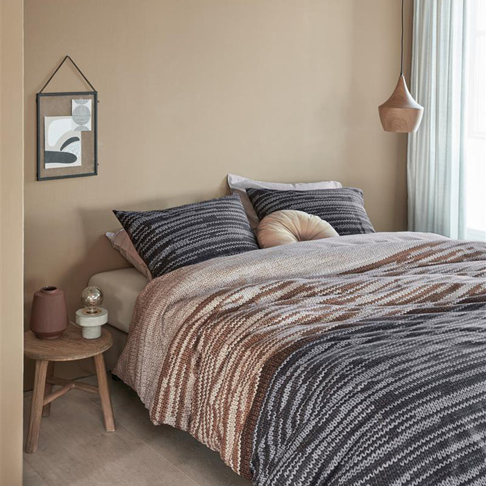 Beddinghouse Fardau Dekbedovertrek 140 x 220 cm - Grijs