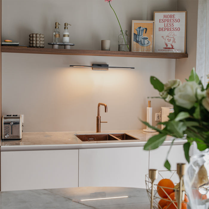 QAZQA Moderne wandlamp zwart 62 cm incl. LED IP44 - Jerre