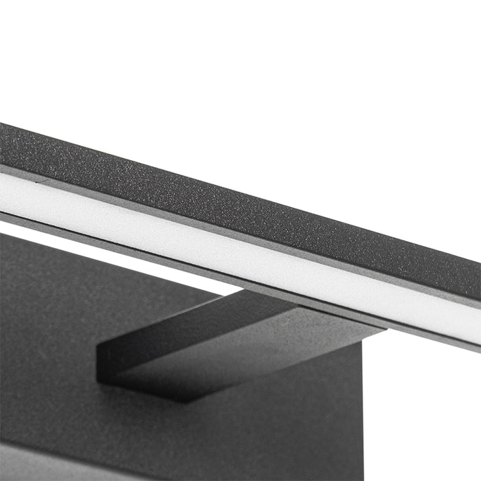 QAZQA Moderne wandlamp zwart 62 cm incl. LED IP44 - Jerre