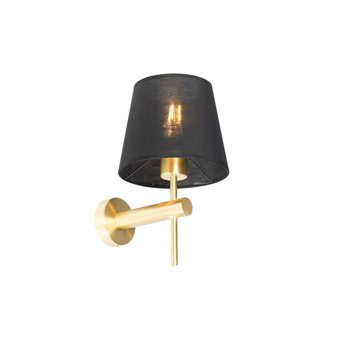 QAZQA Moderne wandlamp messing met zwart - Pluk