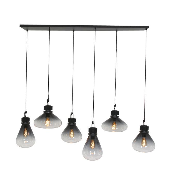 Steinhauer - Flere - hanglamp 6 lichts - smoke glas