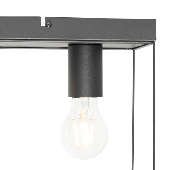QAZQA Minimalistische plafondlamp zwart 3-lichts - Kodi