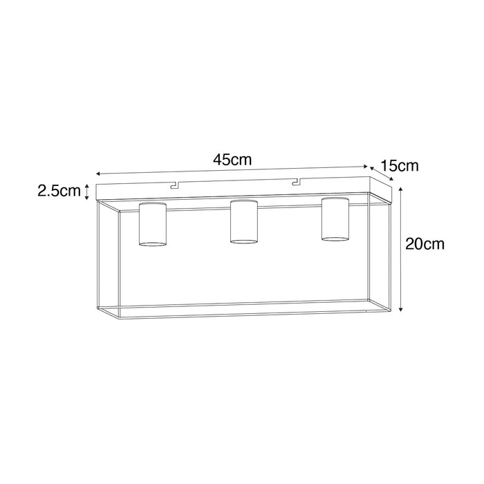 QAZQA Minimalistische plafondlamp zwart 3-lichts - Kodi