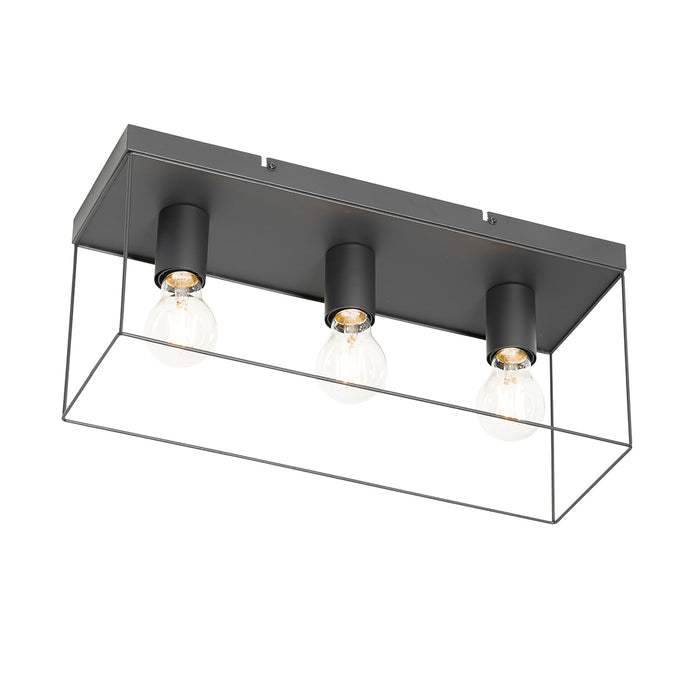 QAZQA Minimalistische plafondlamp zwart 3-lichts - Kodi