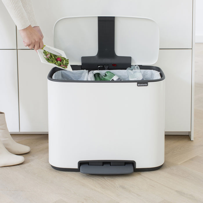 Brabantia Bo Pedaalemmer 11 + 23 L - Wit