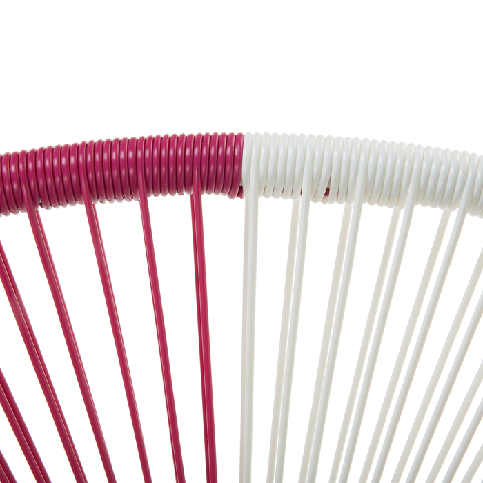 Beliani - ACAPULCO - Tuinstoel set van 2 - Wit|Beige|Roze - PE rotan