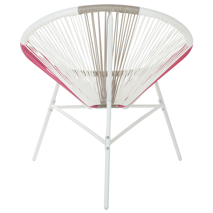 Beliani - ACAPULCO - Tuinstoel set van 2 - Wit|Beige|Roze - PE rotan