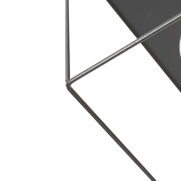 QAZQA Minimalistische plafondlamp zwart 4-lichts vierkant - Kodi