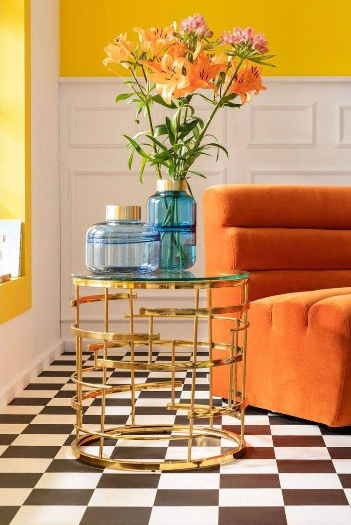 Kare Design Jupiter Bijzettafel - Glas|Goudkleurig Metaal