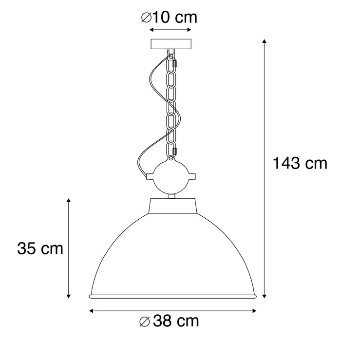 QAZQA Set van 2 industriële hanglampen bruin - Anterio 38
