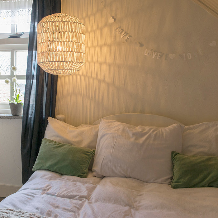 QAZQA Hanglamp lina - Wit - Design - D 400mm