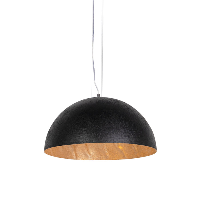 QAZQA Industriële hanglamp zwart met goud 50 cm - Magna