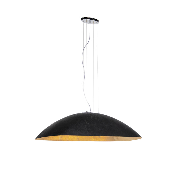 QAZQA Industriële hanglamp zwart met goud 115 cm - Magna