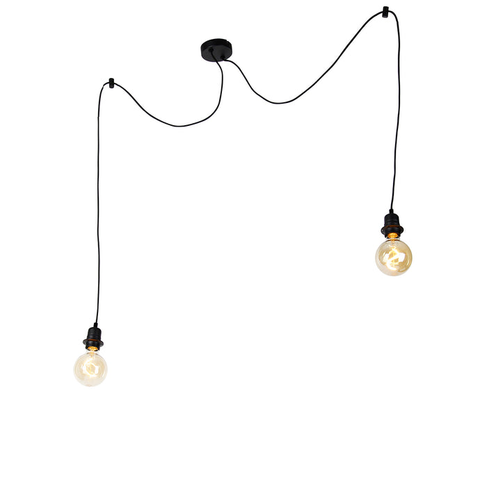 QAZQA Moderne hanglamp zwart 2-lichts - Cava