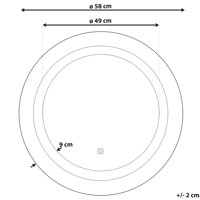Beliani - SELUNE - LED-spiegel - Zilver - Synthetisch materiaal