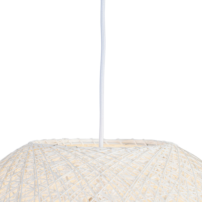QAZQA Landelijke hanglamp wit bol 45cm - Corda