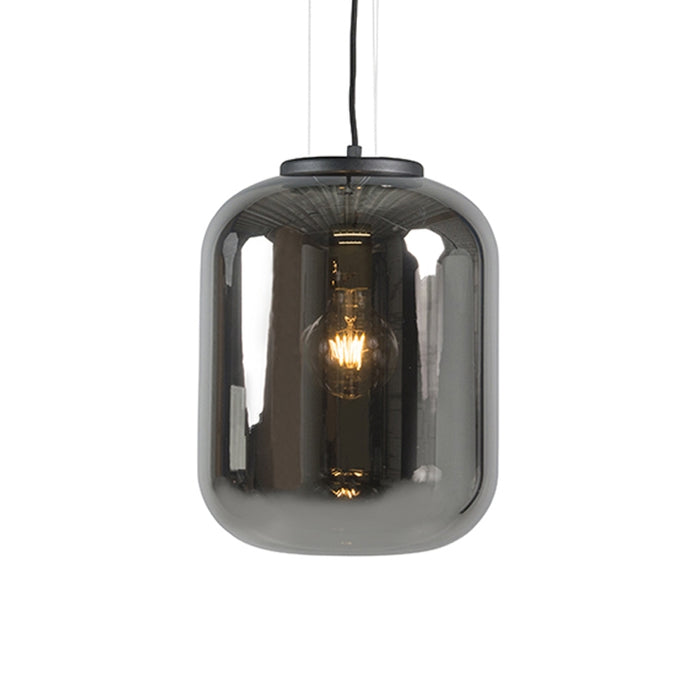 QAZQA Design hanglamp zwart met smoke glas - Bliss