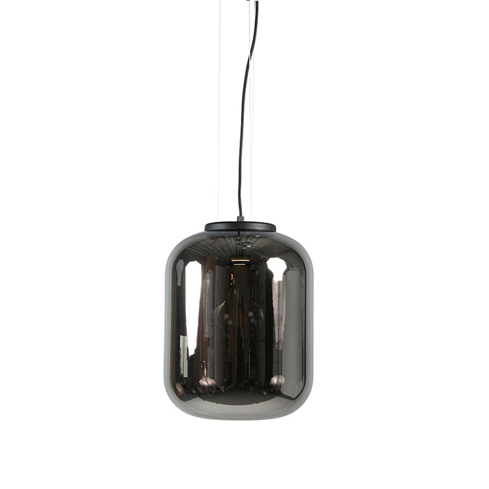 QAZQA Design hanglamp zwart met smoke glas - Bliss