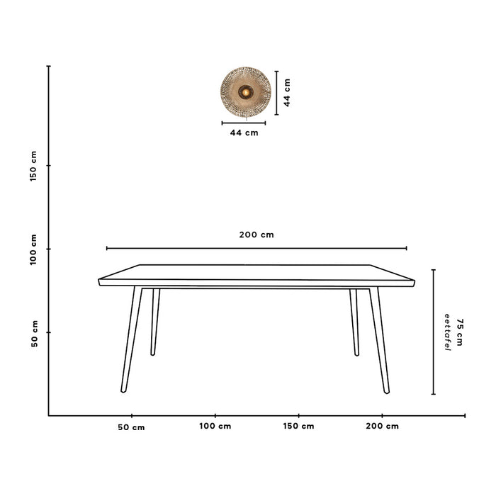 GOOD&MOJO Kalimantan Wandlamp Rond - Ø44cm - Naturel