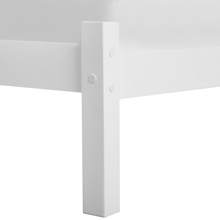 Beliani - FLORAC - Tweepersoonsbed - Wit - 140 x 200 cm - Dennenhout