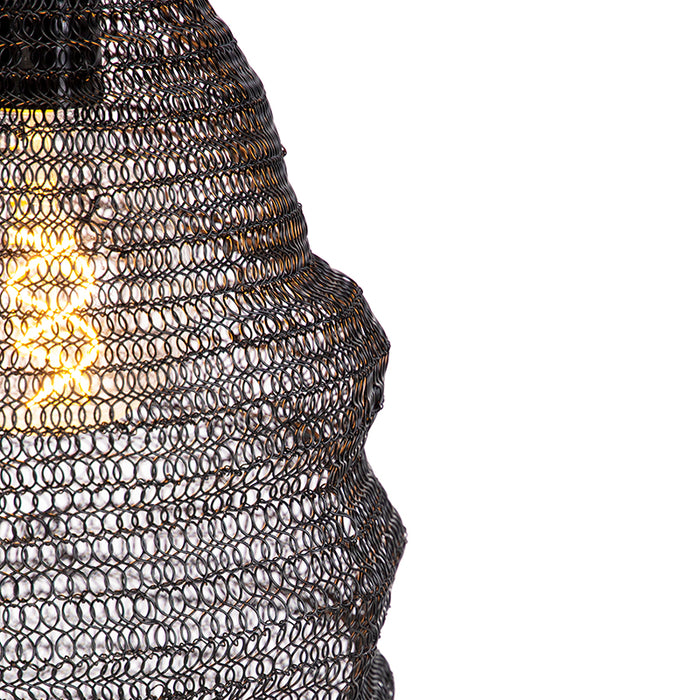 QAZQA Oosterse hanglamp zwart - Nidum Rombo