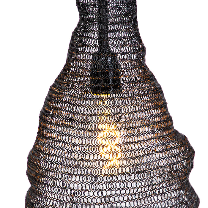 QAZQA Oosterse hanglamp zwart - Nidum Rombo