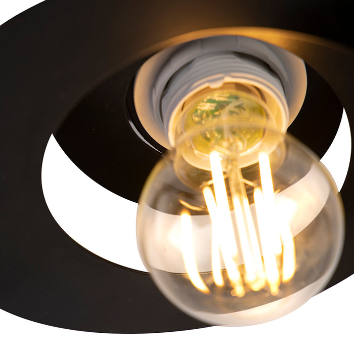 QAZQA Moderne plafondlamp met zwarte spiraal kap - Scroll