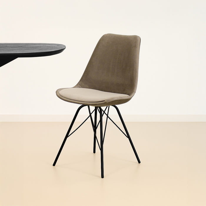 Kick kuipstoel Velvet - Taupe