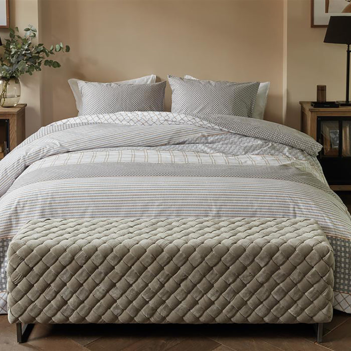 Rivièra Maison Catena Dekbedovertrek 140 x 200/220 cm - Zand
