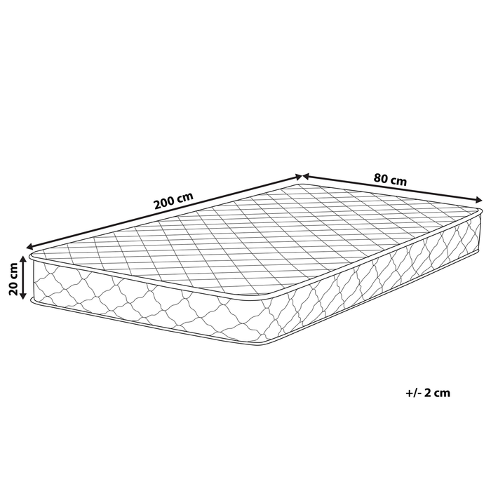 Beliani-DUO-Pocketveringmatras-80 x 200 cm-Medium|Hard-Polyester
