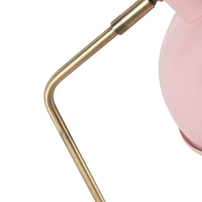 QAZQA Retro tafellamp roze met brons - Milou