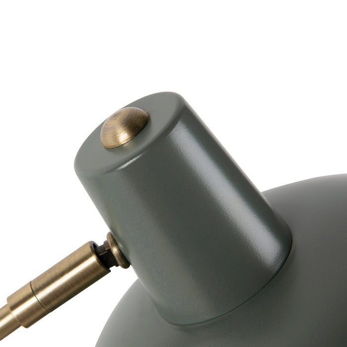 QAZQA Retro tafellamp groen met brons - Milou