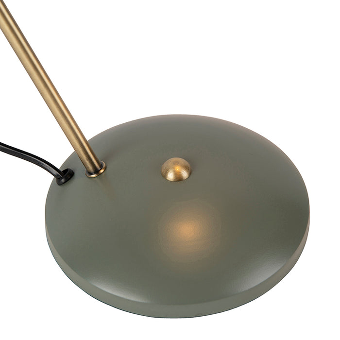 QAZQA Retro tafellamp groen met brons - Milou