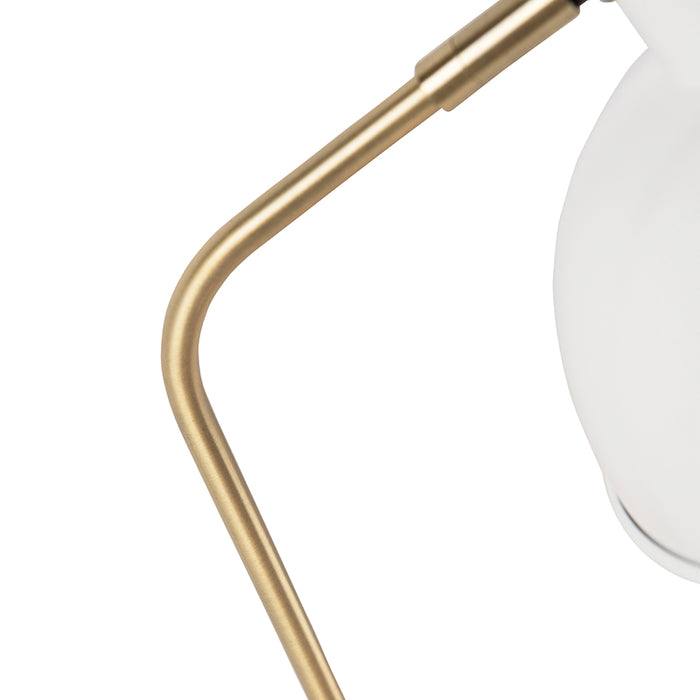 QAZQA Retro tafellamp wit met brons 38cm - Milou