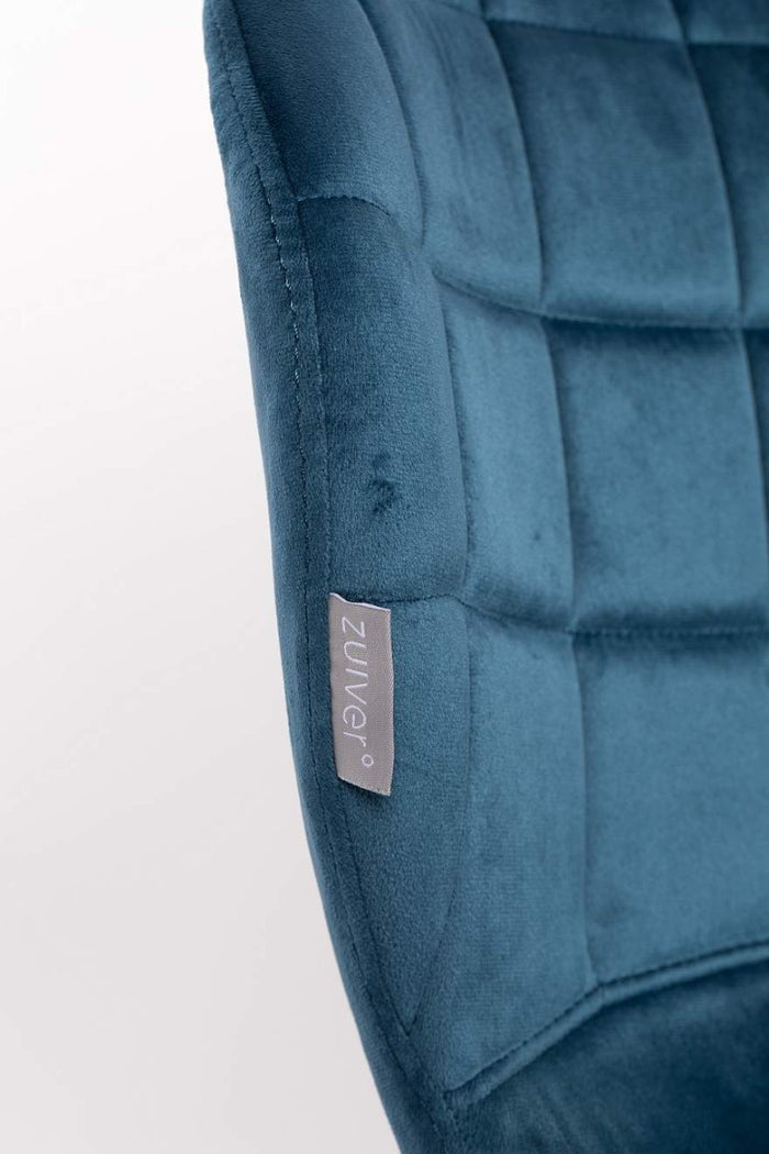 Zuiver OMG Velvet Stoel - Limited Edition - Set Van 4 - Blauw