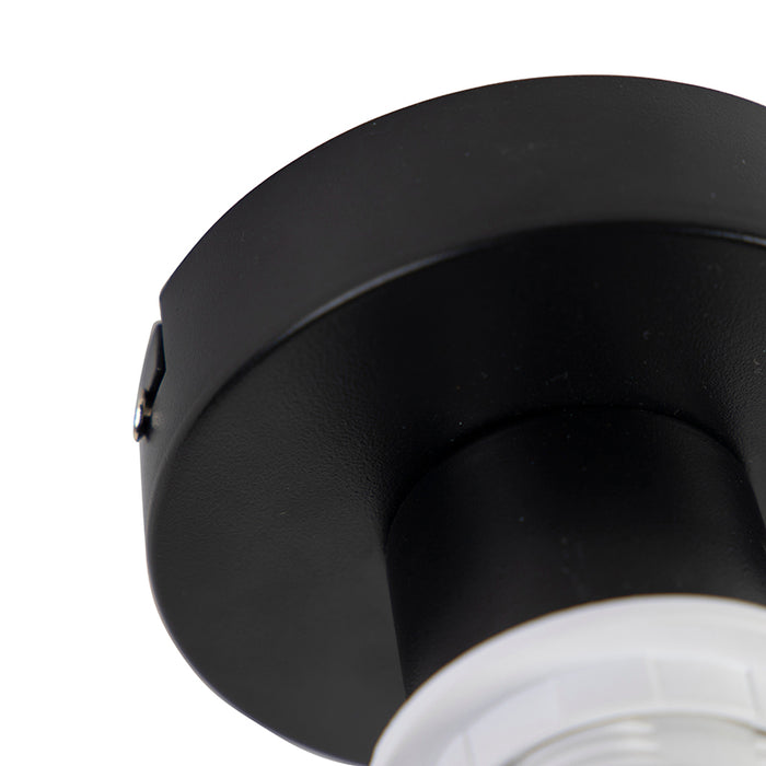 QAZQA Plafondlamp met velours kap blauw met goud 20 cm - Combi zwart