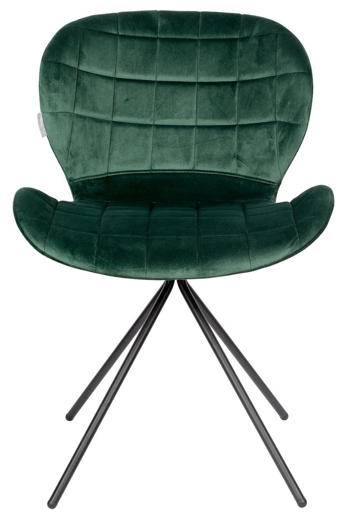 Zuiver OMG Velvet Stoel - Limited Edition - Set Van 2 - Groen