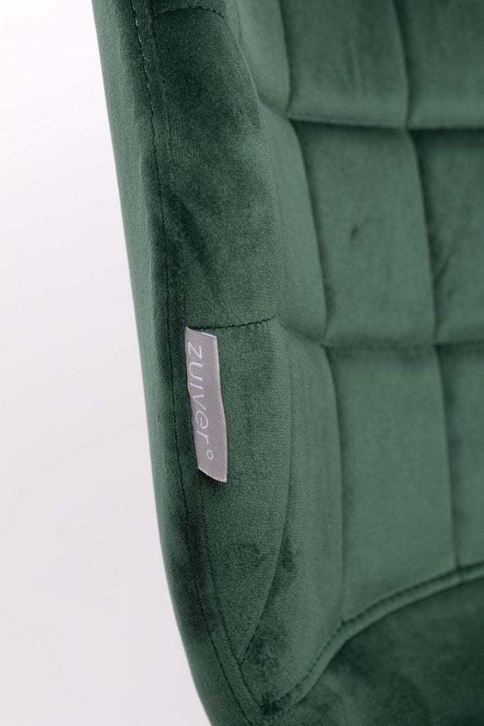 Zuiver OMG Velvet Stoel - Limited Edition - Set Van 4 - Groen