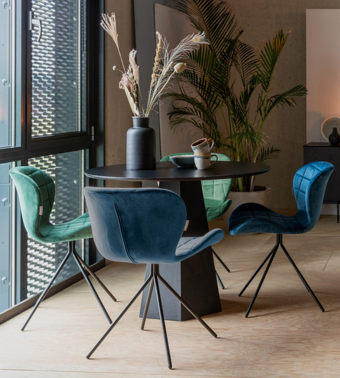 Zuiver OMG Velvet Stoel - Limited Edition - Set Van 4 - Groen