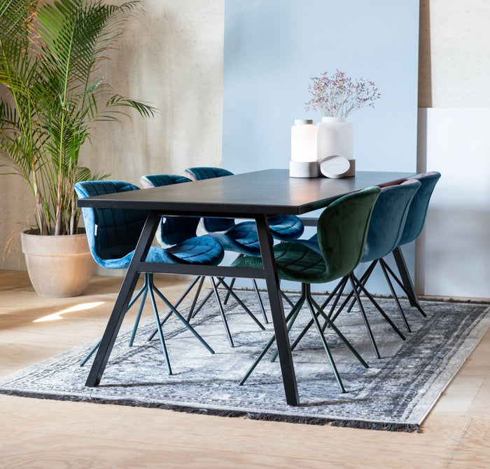 Zuiver OMG Velvet Stoel - Limited Edition - Set Van 4 - Groen